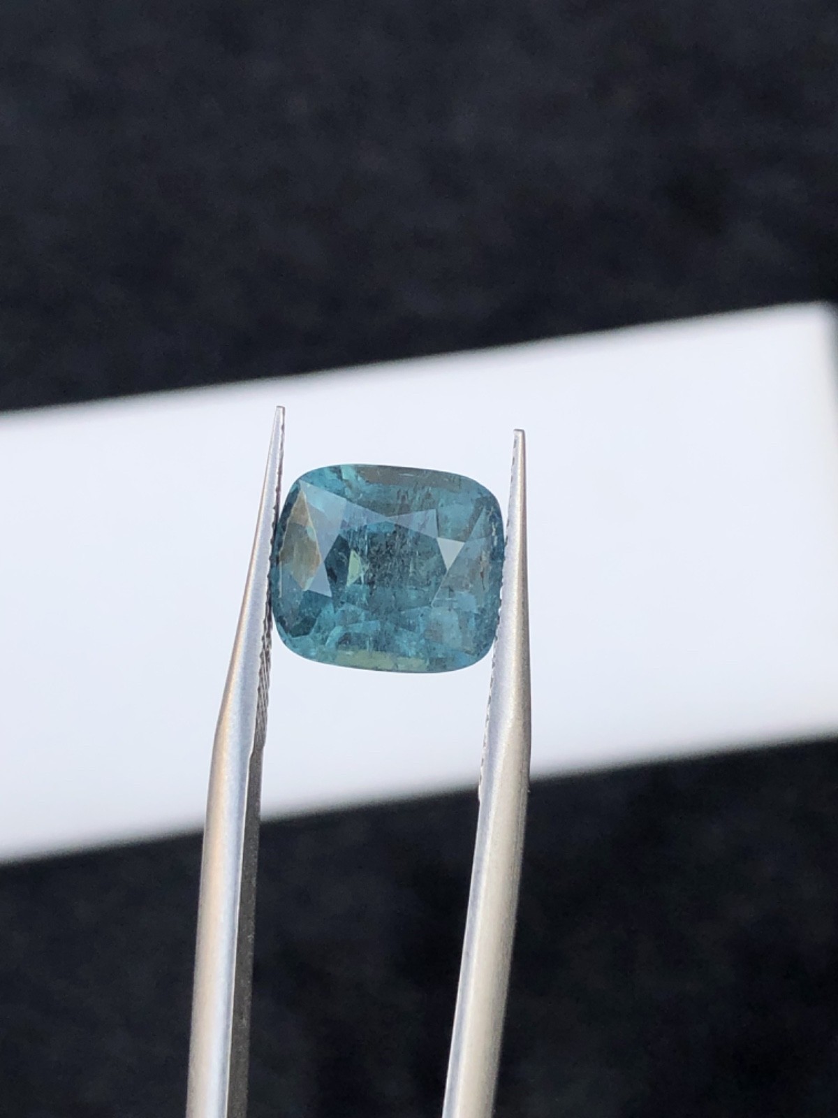 Natural 4.7 carats Blue Tourmaline Cushion Cut Untreated Afghanistan Gem