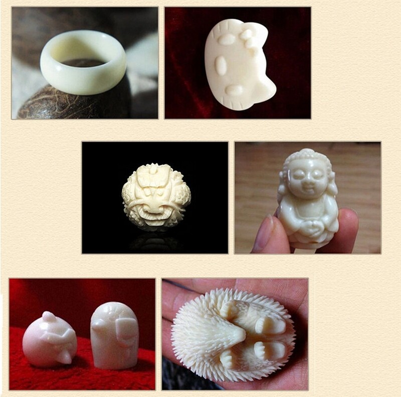 2 Pcs Carved Raw Materials Big Tagua Nut Vegetable Jewelry Art Hand