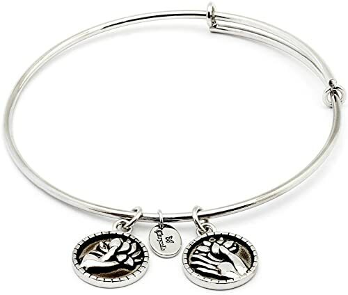 Chrysalis Serenity Creativity Brass Silver Tone Expandable Bangle CRBT0302SP