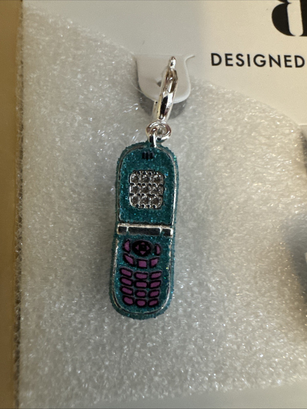 BOMB PARTY CH32791 GEM SOCIETY CHARMS 90S TIME CAPSULE CZ SILVER