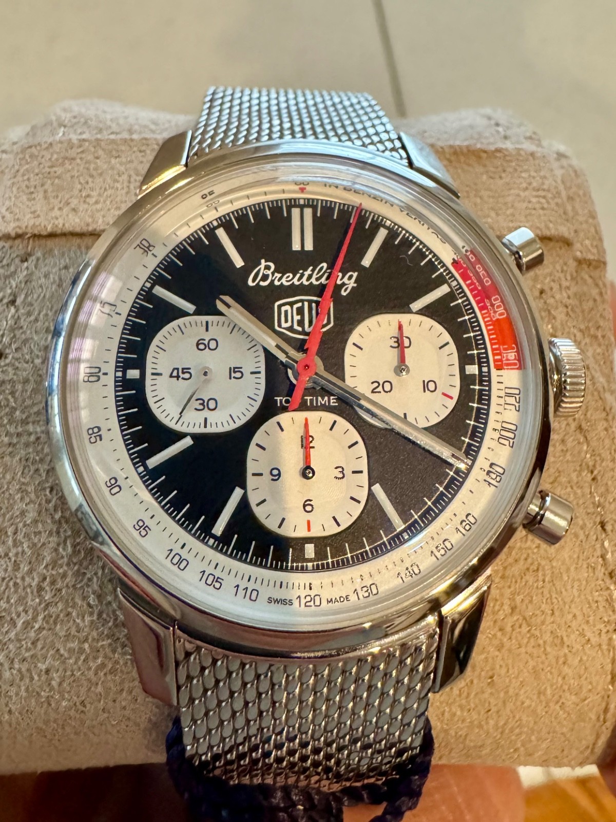 Breitling Top Time Deus Chronograph Black Dial Steel 41mm Men’s Watch AB0176