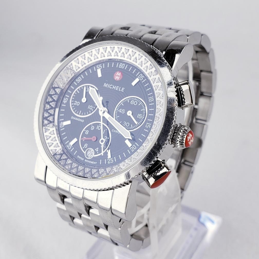 Michele Sport Sail Lady’s Watch Chrono Date Diamond 38mm MW01C01D9002