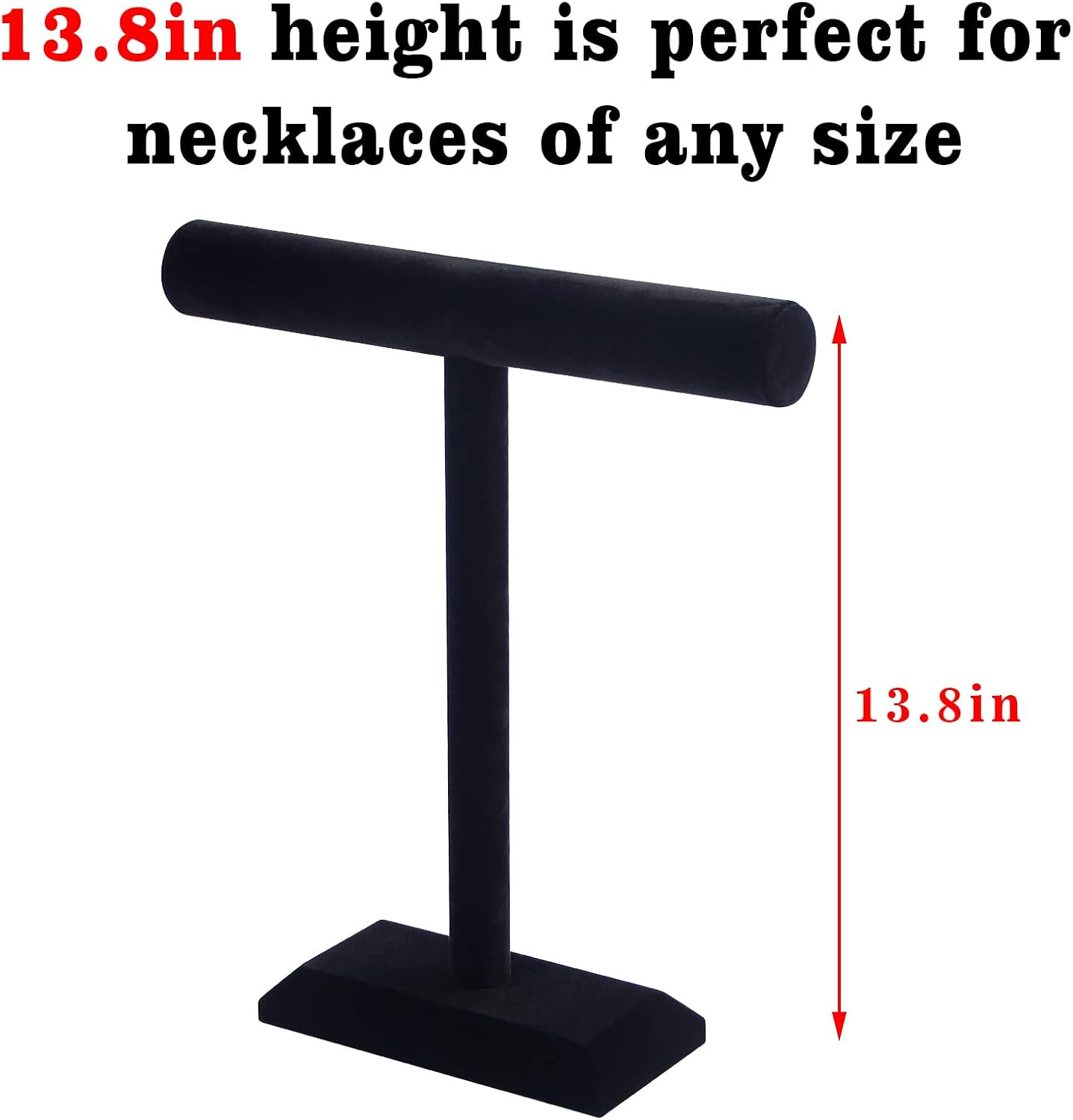 Pangkeep Necklace Holder,Black Velvet Jewelry Display Stand for Selling,13.8 Inc