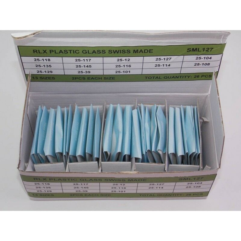 Assortimento di 26 vetri plastica plexi Rlx Rolex cyclope tropic watch rx