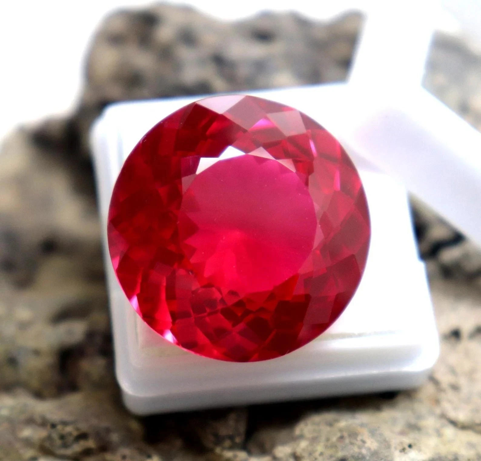 45 Ct Mozambique Red Ruby Round Cut Certified Loose Gemstone