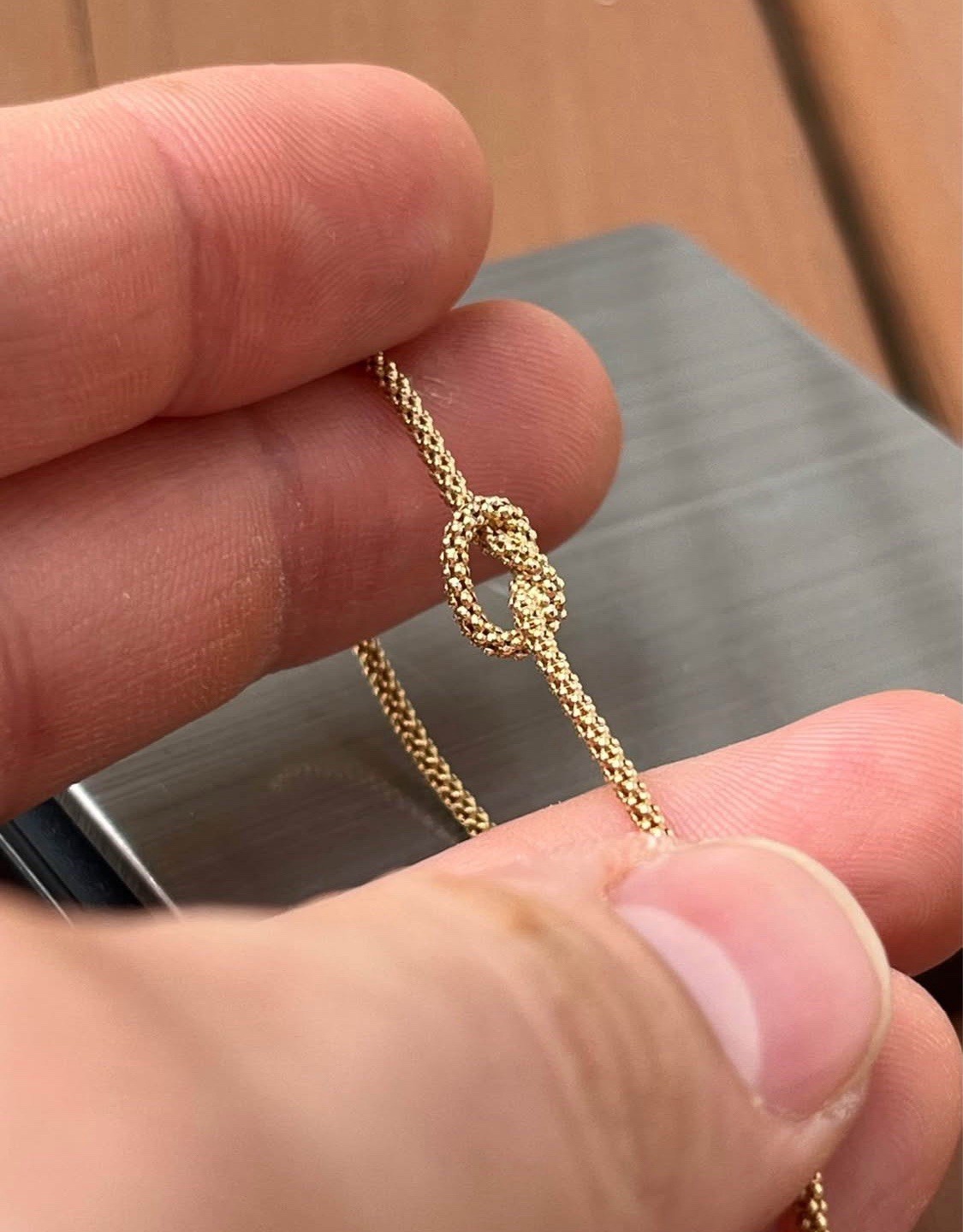 925 🇮🇹🪢 7” – 8.25” Vermeil Italian Knot Gold on Sterling Silver Bracelet