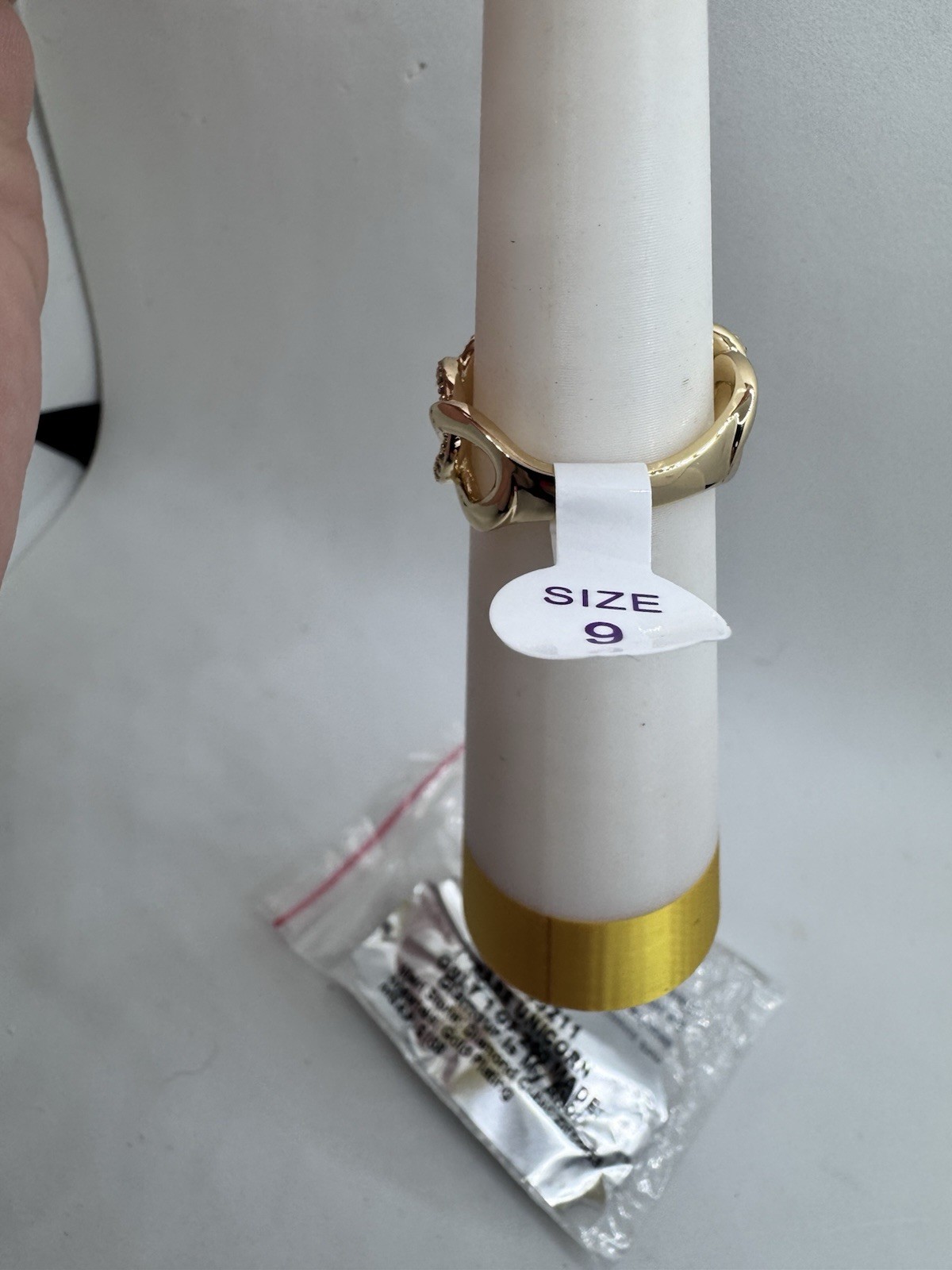 Bomb Party Sz 9 RG55211 RARE UNICORN Cz/gold Plating (bag 108)