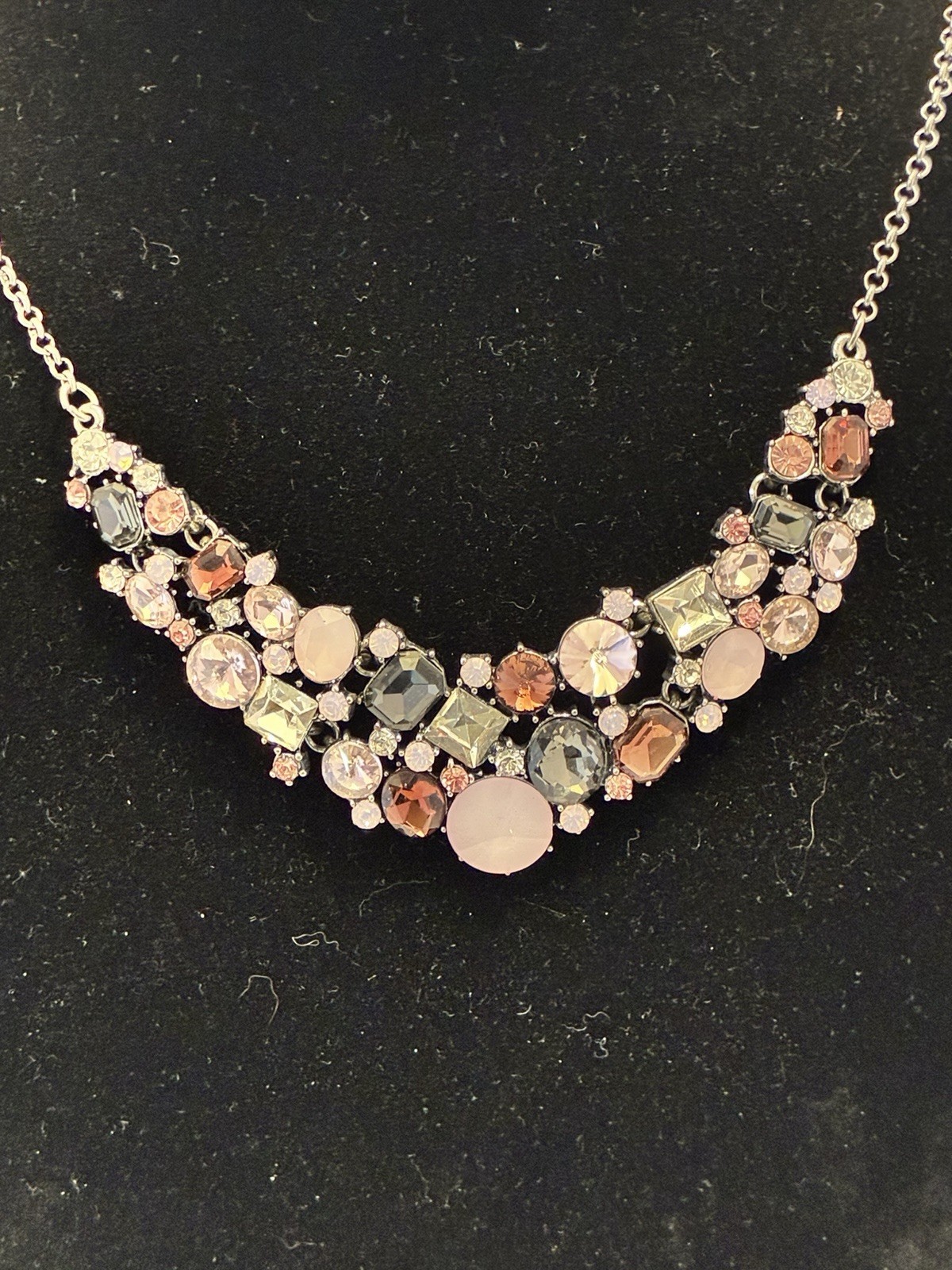 Premier Designs Ballet Slippers Pink Crystal Cluster Statement Bib Collar Neckla