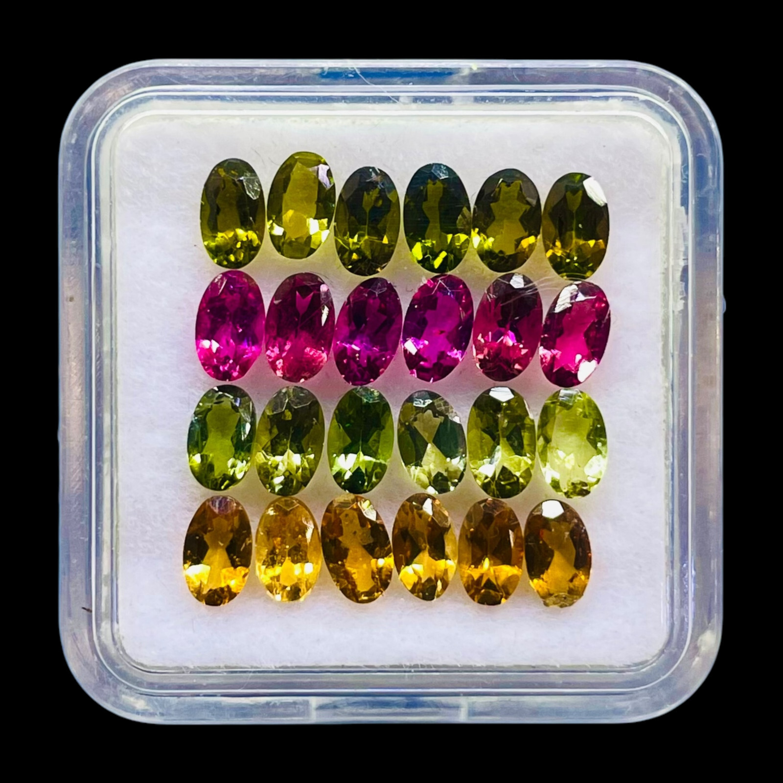 VVS 24 Pcs Natural Multi Tourmaline 5x3mm Oval Cut Loose Untreated Gemstones