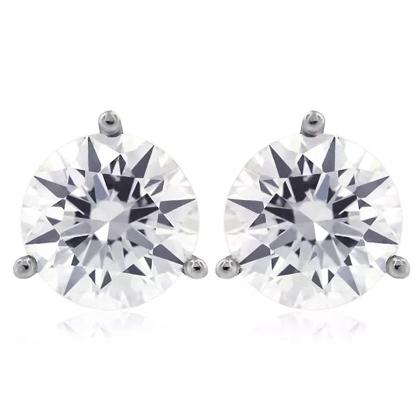 Stud Earrings Solid 14K White Gold Classic 1.64 CT Round Natural Diamond F VS2