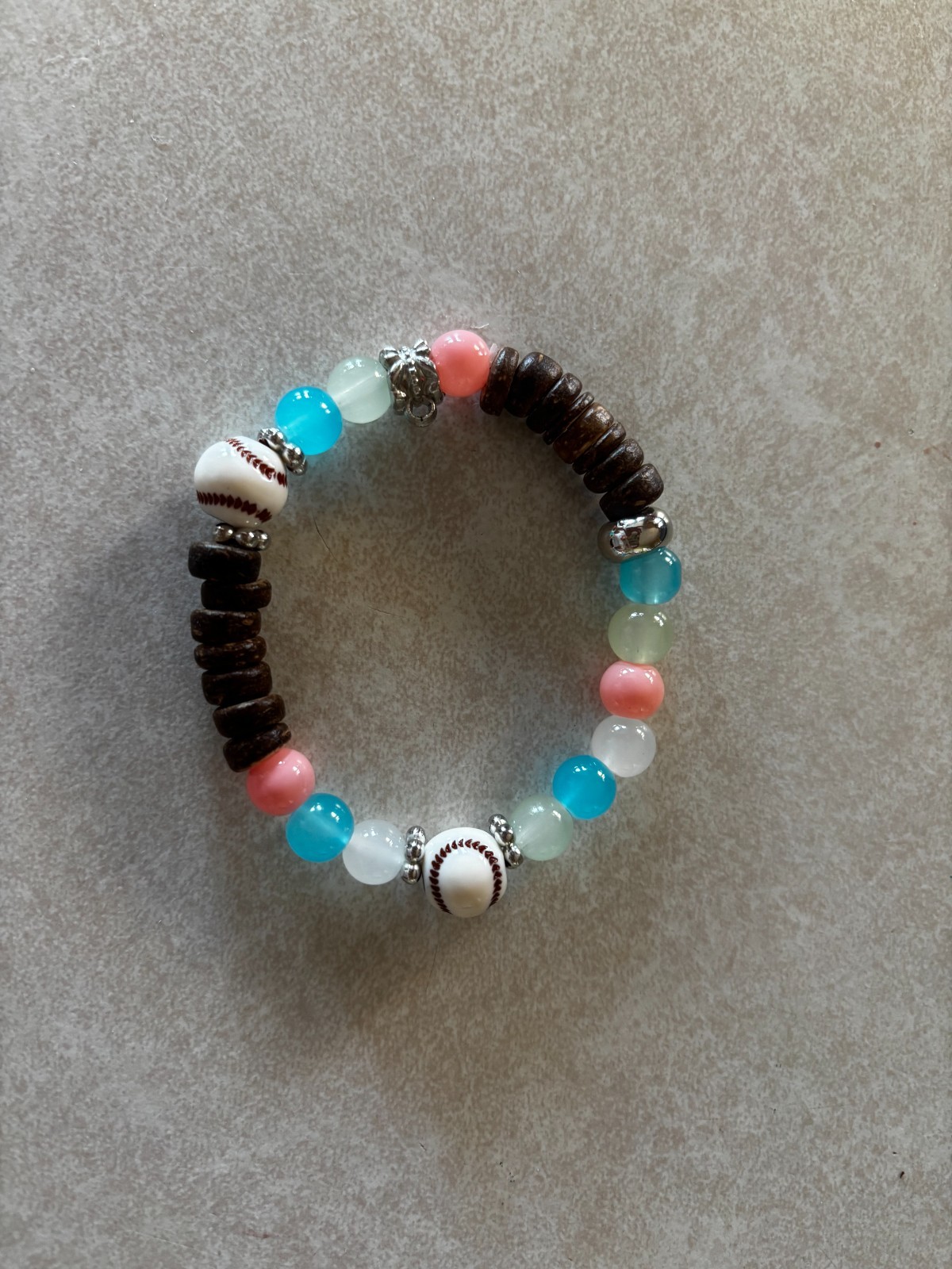 Baseball Mom Beaded Stretch Bracelet Sports Fan Jewelry Game Day – Pick Color