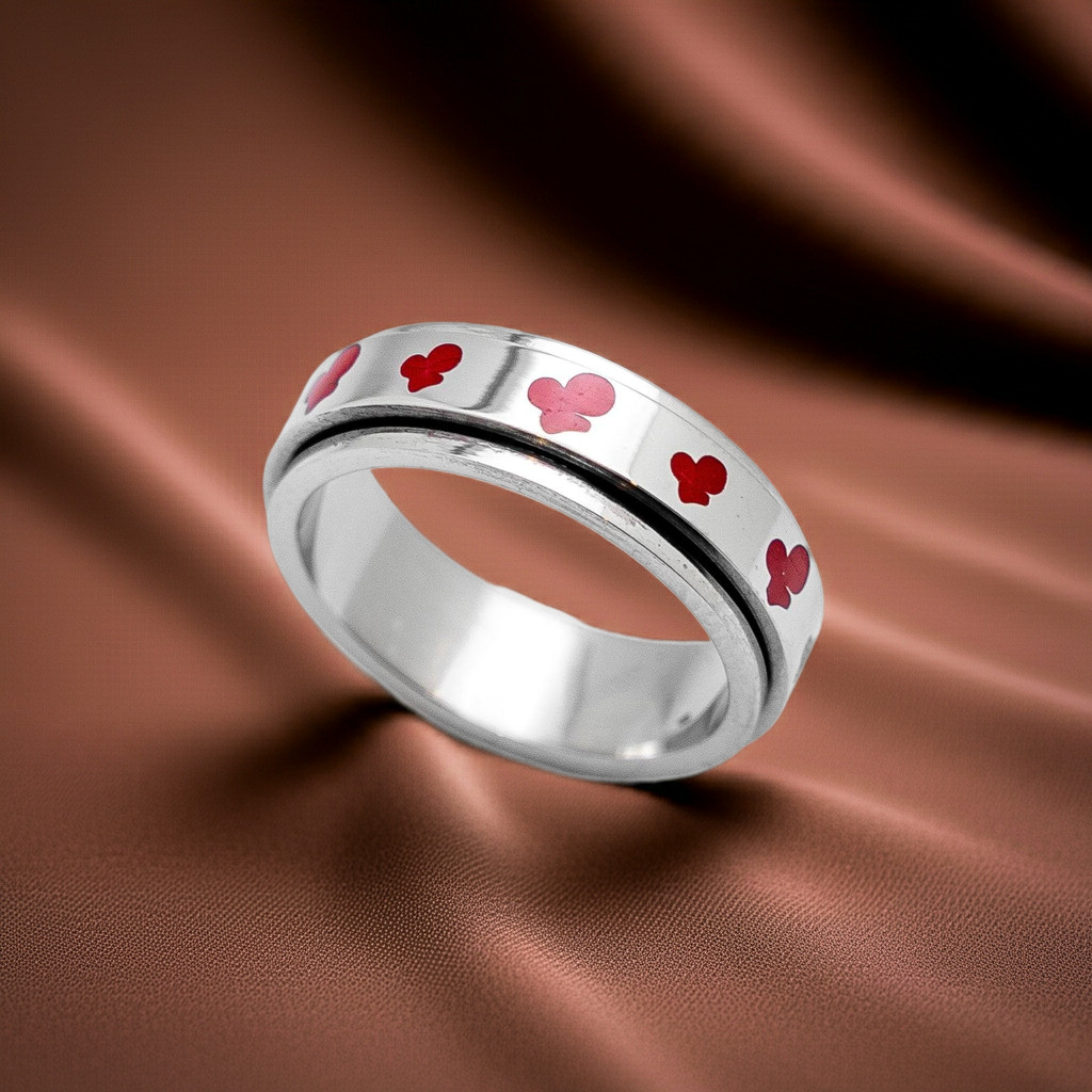 Cherries on a Spinner Ring All Ages Wedding Band Stainless Steel 71