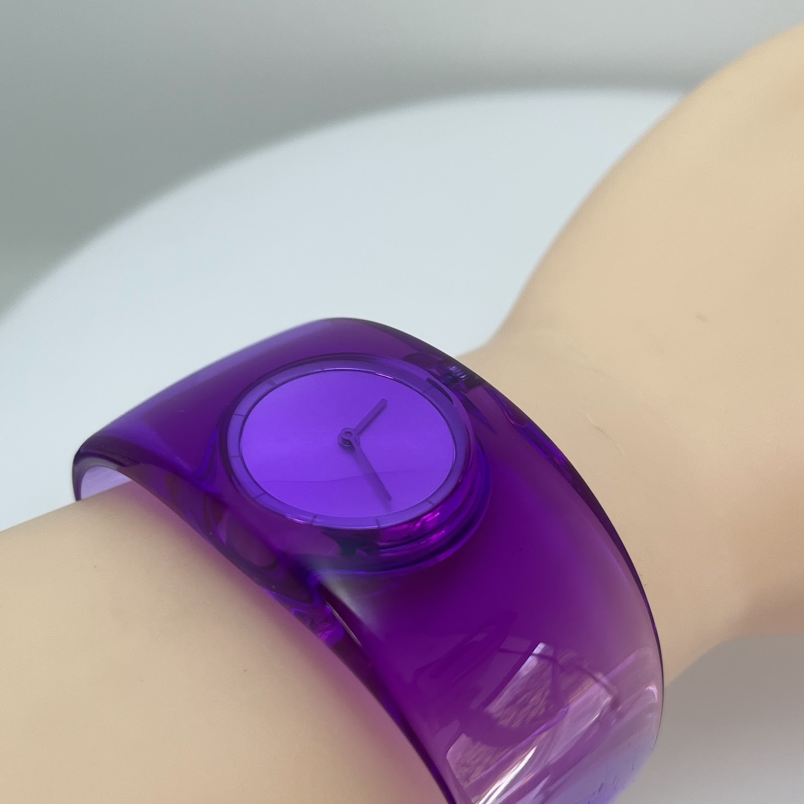 Seiko Issey Miyake O TOKUJIN YOSHIOKA Qz Japan Purple Bangle Watch w/Box #571B