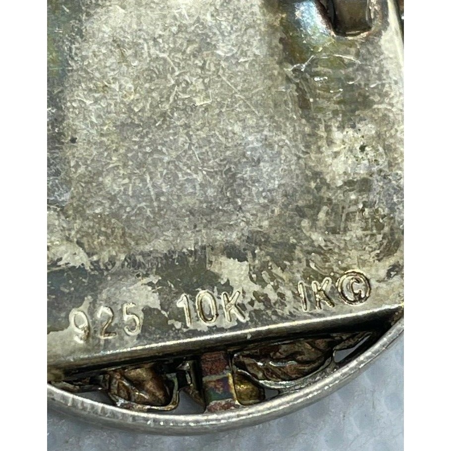 925 STERLING SILVER & 1OK GOLD DIAMOND EISEL BACK PICTURE FRAME SKY