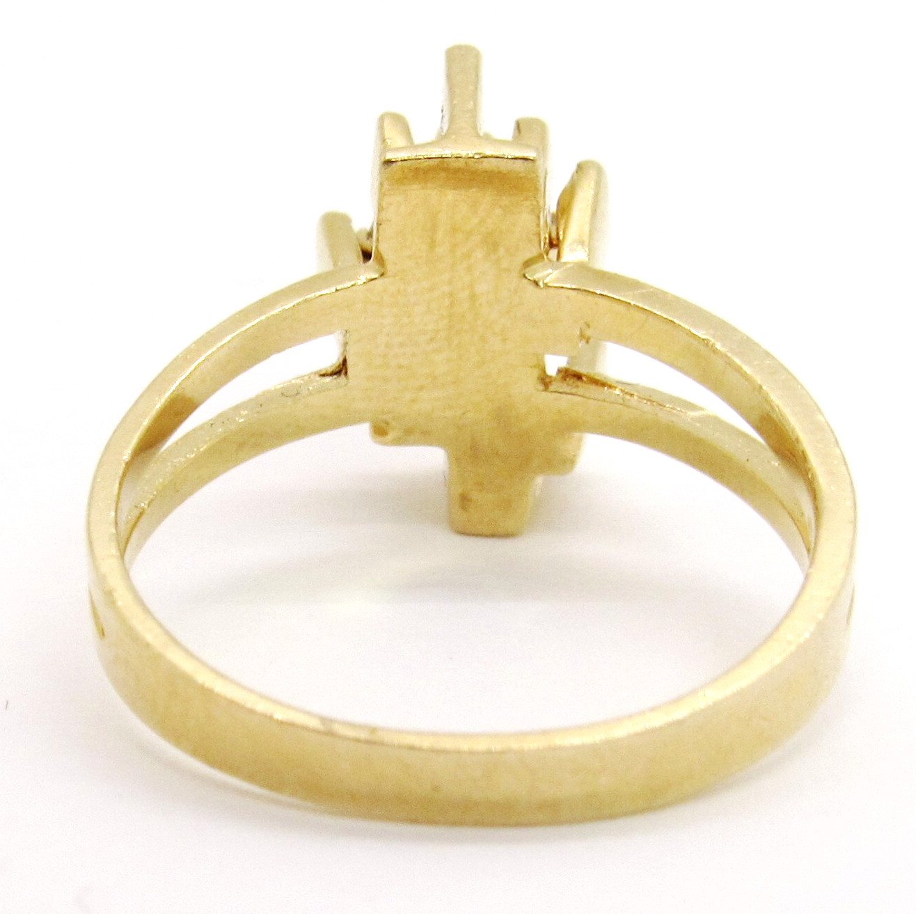 14k Yellow Gold Diamond Geometrical Cluster Right Hand Ring Size 5-1/2 Estate