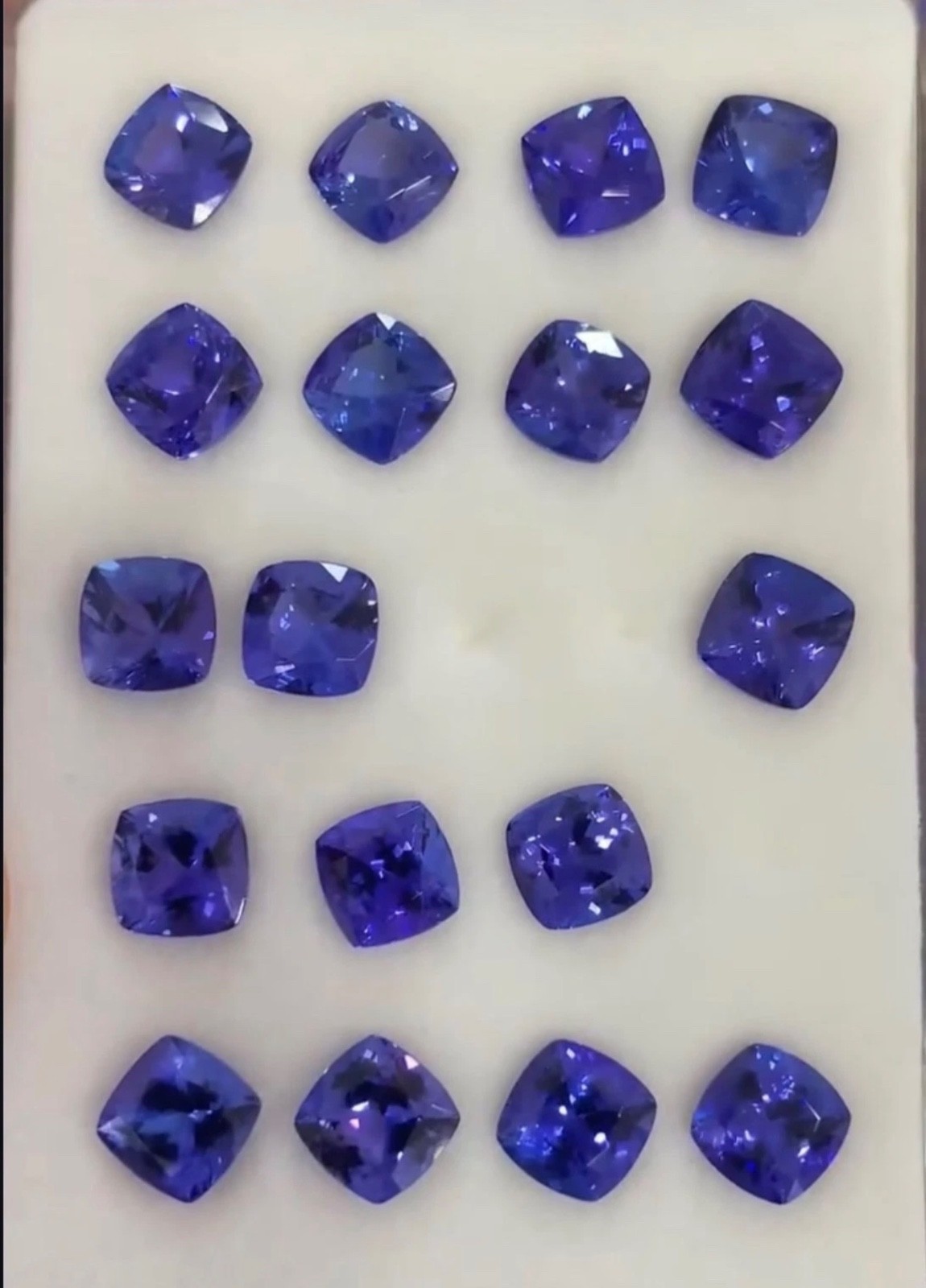 6mm natural top quality AAA+ Tanzanite cushion pair loose gemstone