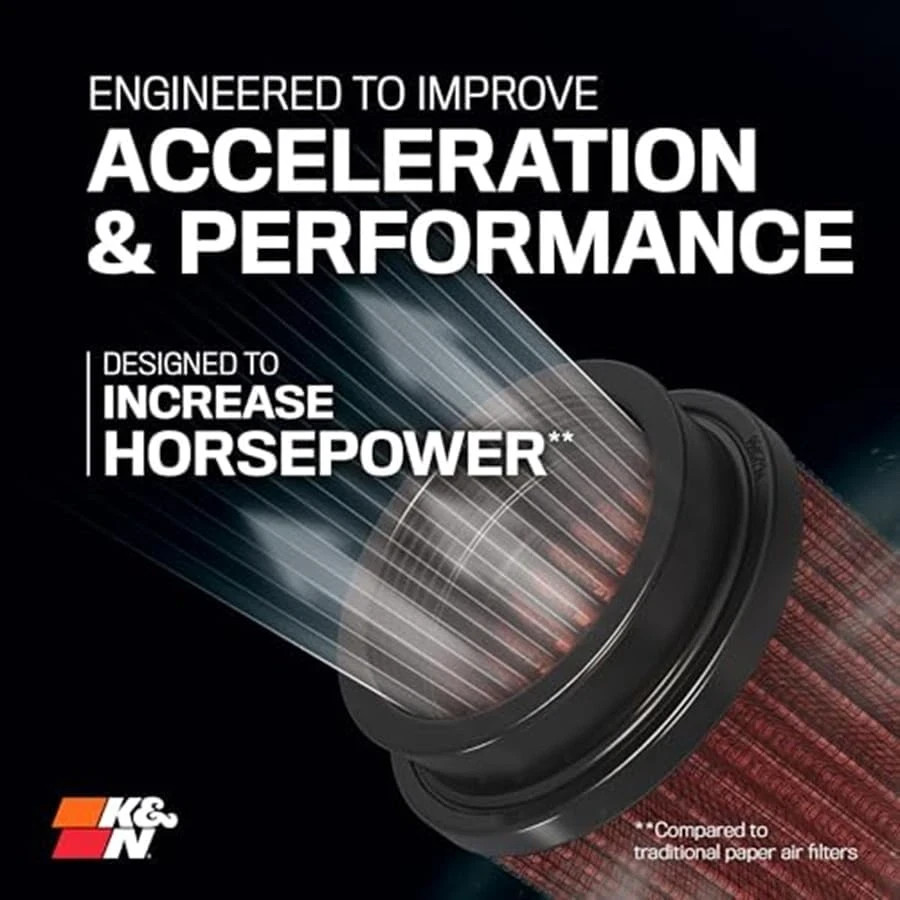 K&N High-Flow Original Lifetime Universal Clamp-On Air Filter: High Performance,
