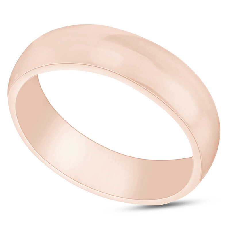 Wedding Band Ring 14K Rose Gold Plated Silver 2MM 3MM 4MM 5MM 6MM Comfort Fit