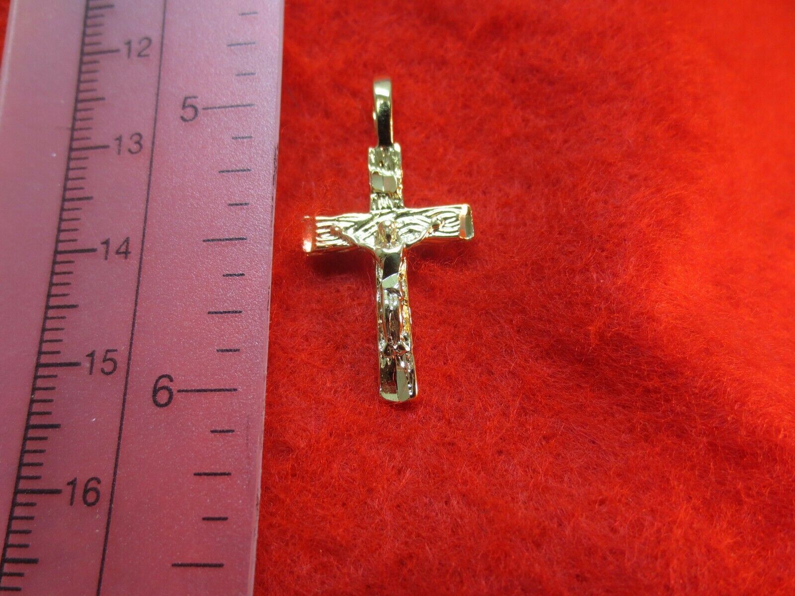 14 KT GOLD EP CRUCIFIX CROSS CHARM PENDANT & 16,18,20,24 or30″ ROPE CHAIN -2052
