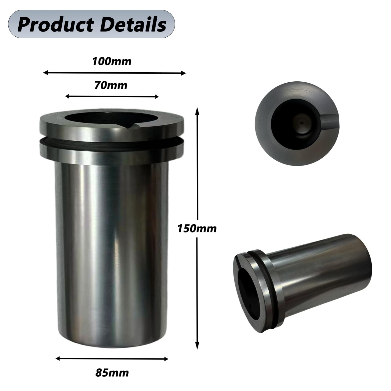 High Purity Graphite Crucible for Melting Gold Silver Copper – 99.97% Carbon, 5k