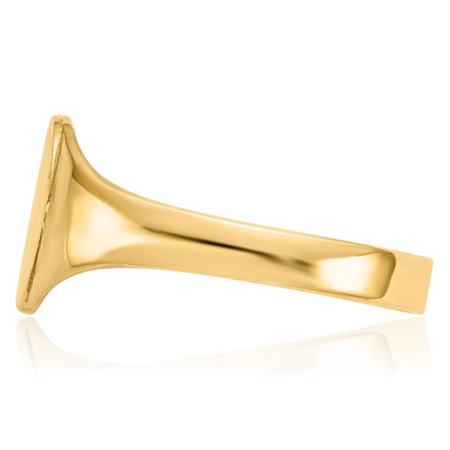 10K Solid Yellow Gold Oval Custom Engraved Signet Ring