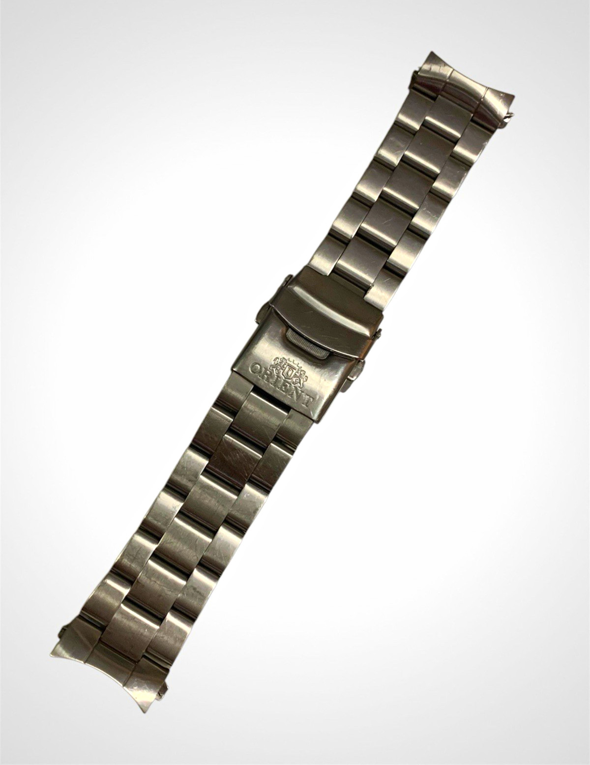 Orient Stainless Steel Silver Bracelet Wristwatch Band w/ Foldover Clasp