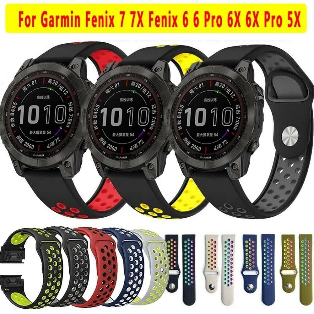 Quick Fit Silicone Watch Band Strap For Garmin Fenix 5 5X 6 6X Pro 7 7X Solar