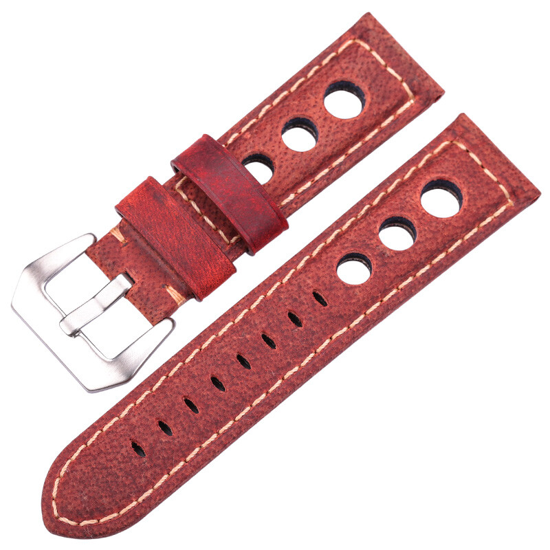 Correa De Reloj De Piel De Vaca Pulsera De Cuero Genuino De 20mm, 22mm Y 24mm La