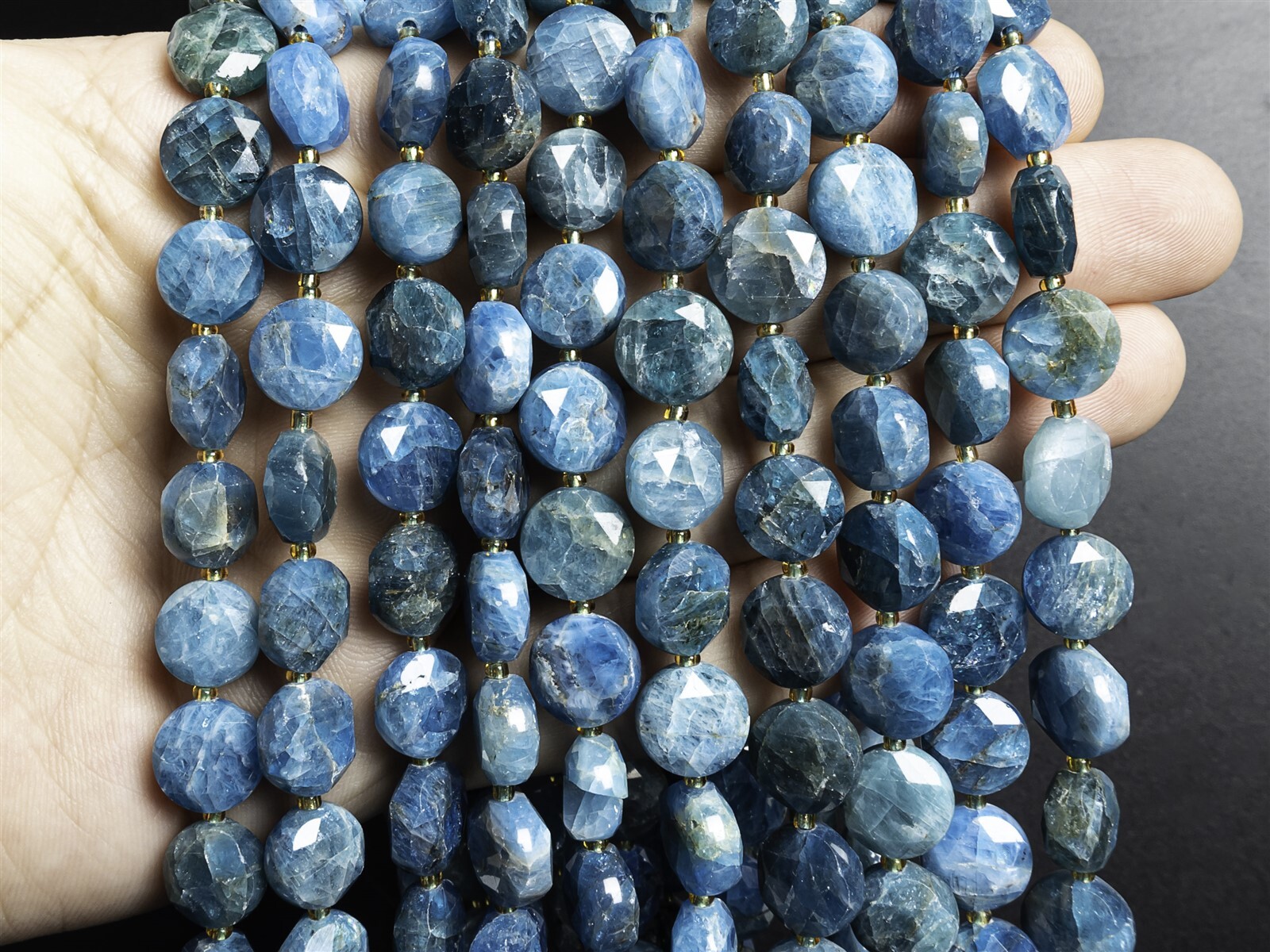 Natural Blue Apatite Beads Grade AAA Faceted Coin 8MM 10MM Loose Beads