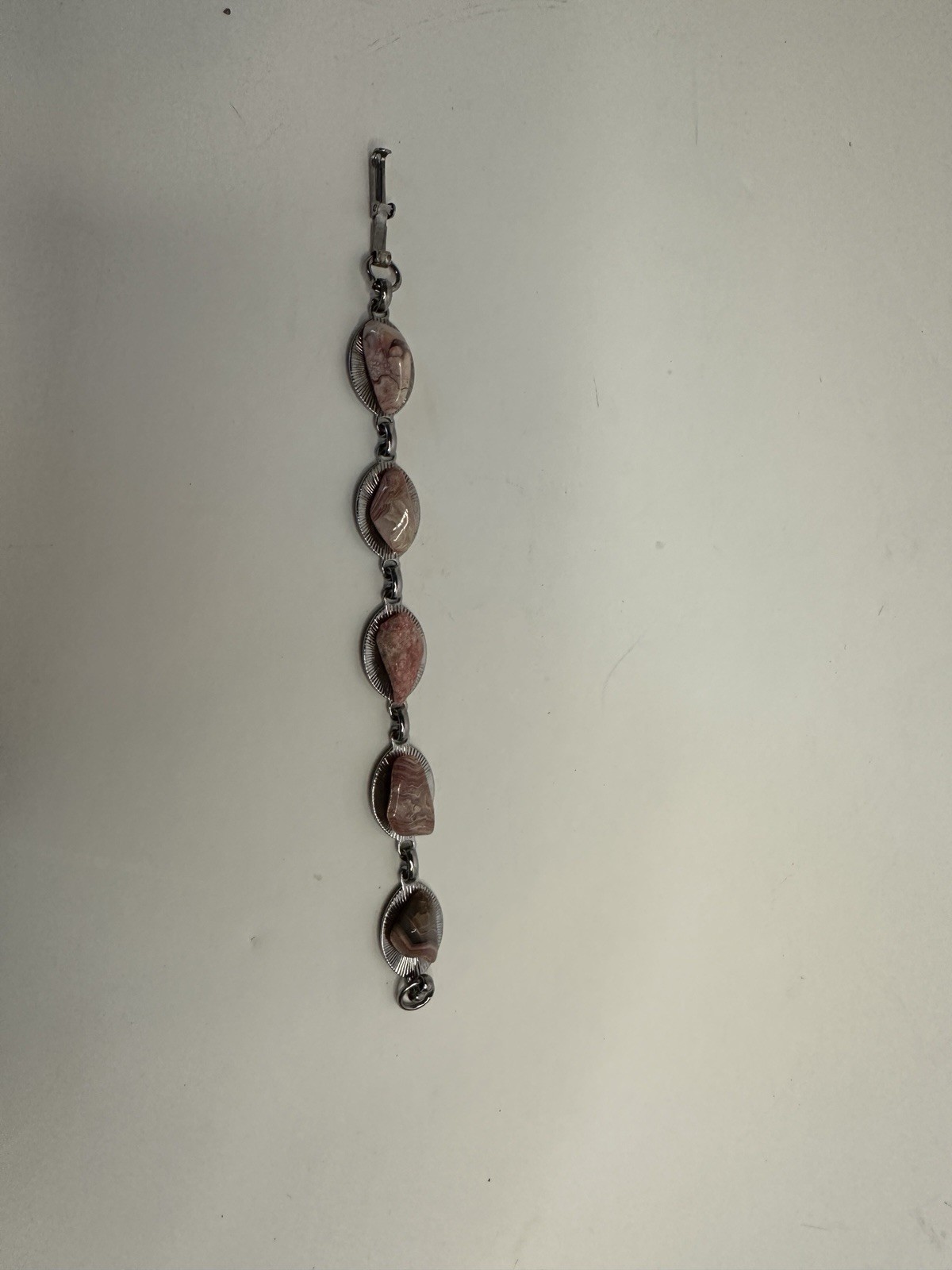 Vintage Sterling Silver Bracelet With Rhodochrosite
