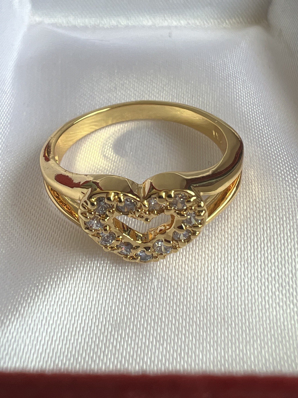 Size 8 Heart Ring Gold Filled Stamped 10kt Ring