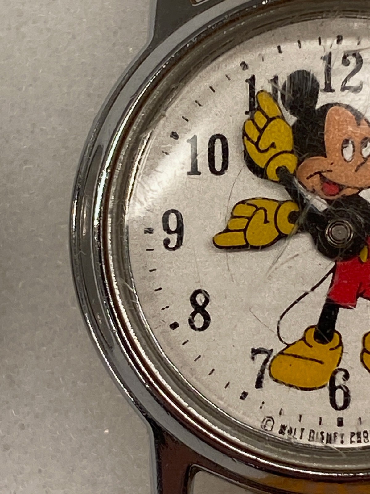 Vintage Ingersoll Mickey Mouse Mechanical Wind Up Watch Runs Great
