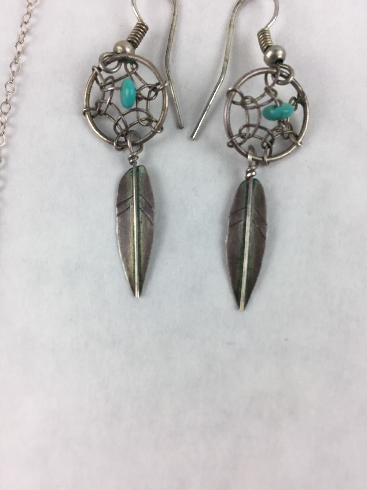 Dream Catcher Arizona Necklace and Earrings Silver Earring Coated Silver