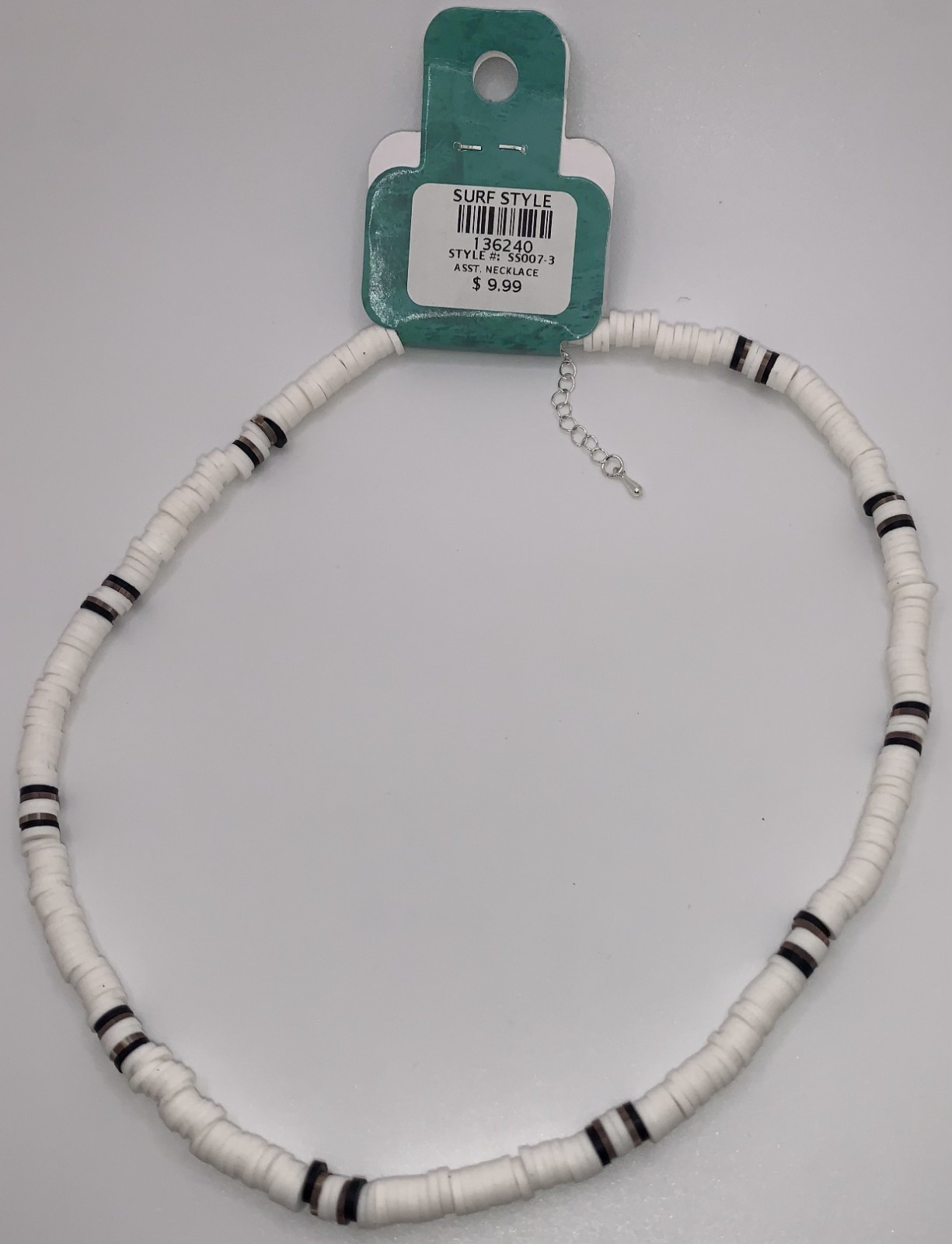 Surf Style White Black Gray White Necklace 18″ 136240 BOGO!
