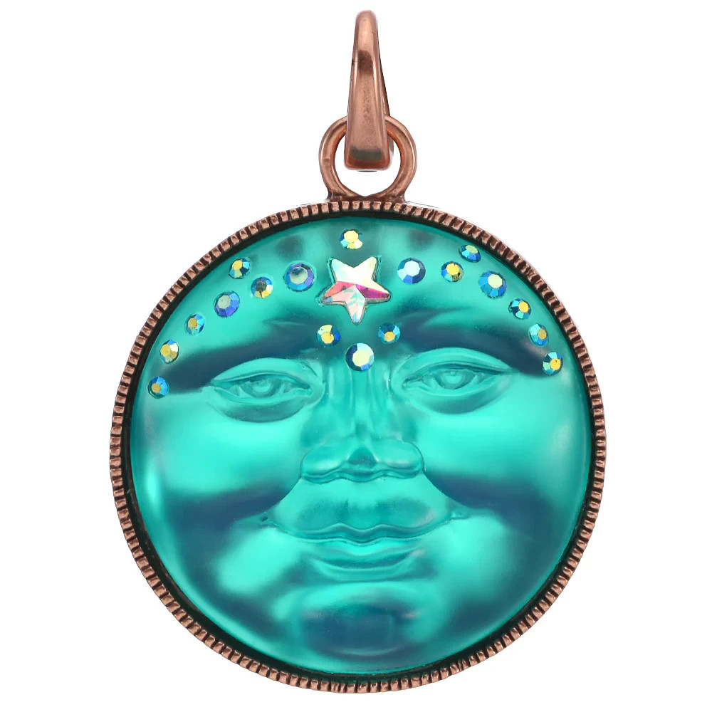 KIRKS FOLLY VENUS SEAVIEW MOON 35MM OPEN RING CHARM COPPER OX AZURE