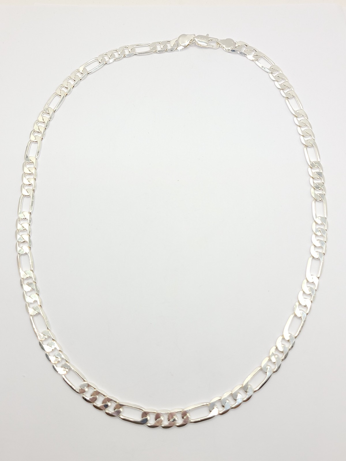 925 Sterling Silver Figaro Chain Necklace 8mm / 35 grams / 23”