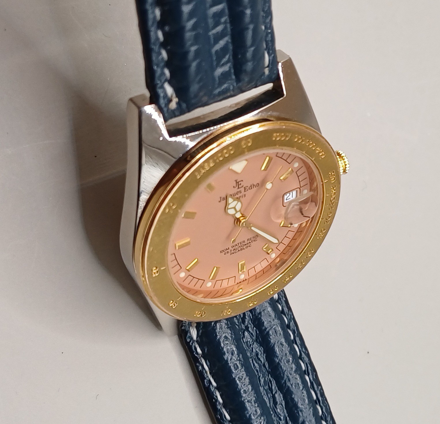 Rare Vintage JACQUES EDHO Swiss Mechanical Automatic Watch 25 jewels, 38 mm