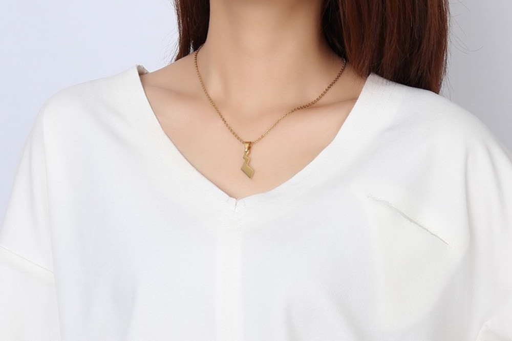 25.5CM Stainless Steel Lightning Tail Pendant Mens And Womens Universal Necklace