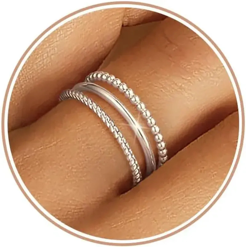 Women Non Tarnish Stackable 1.3mm Thin Ring 14K Gold Plated Dainty Ring Set.