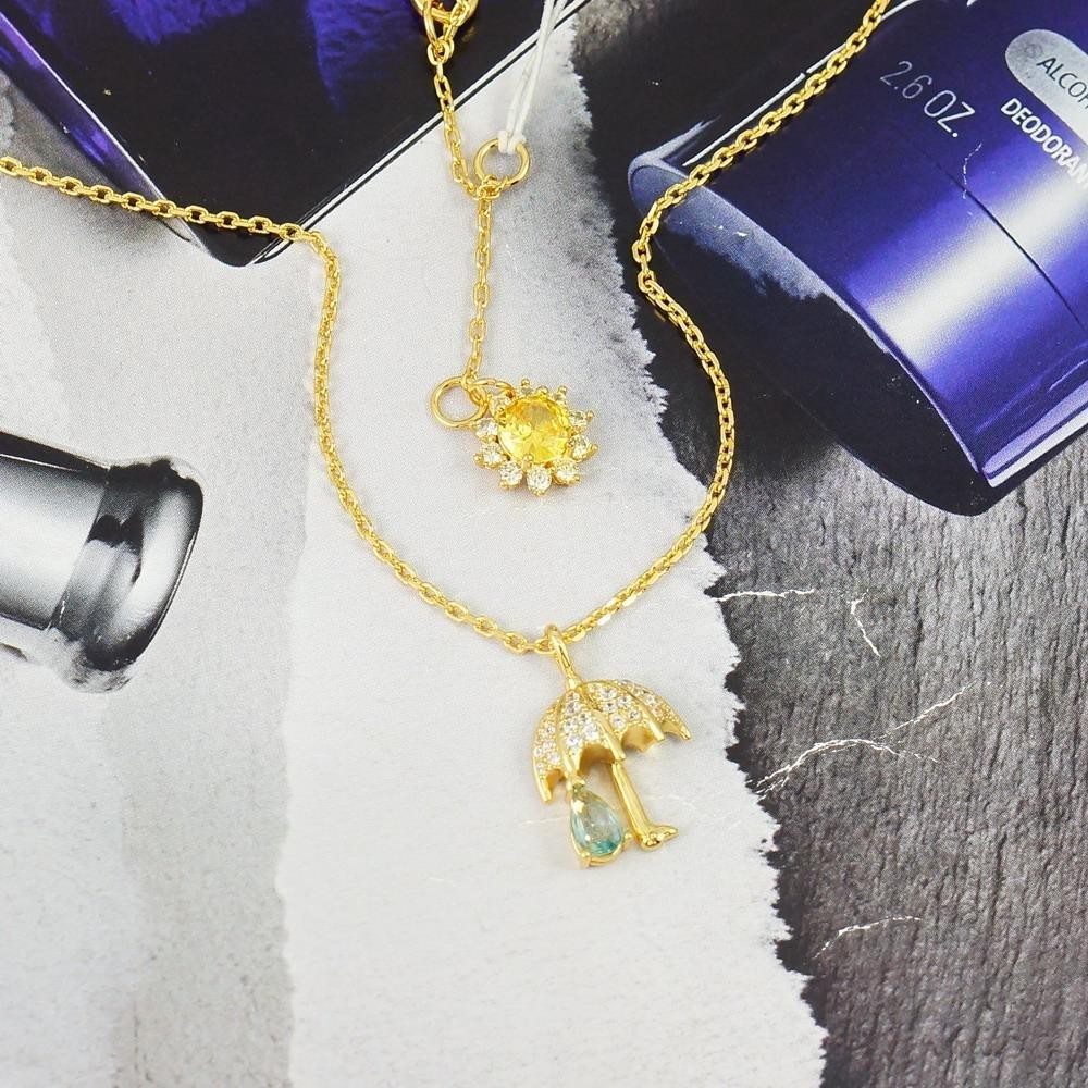NWOT Kate Spade Rain or Shine CZ Necklace $58 Blue Clear