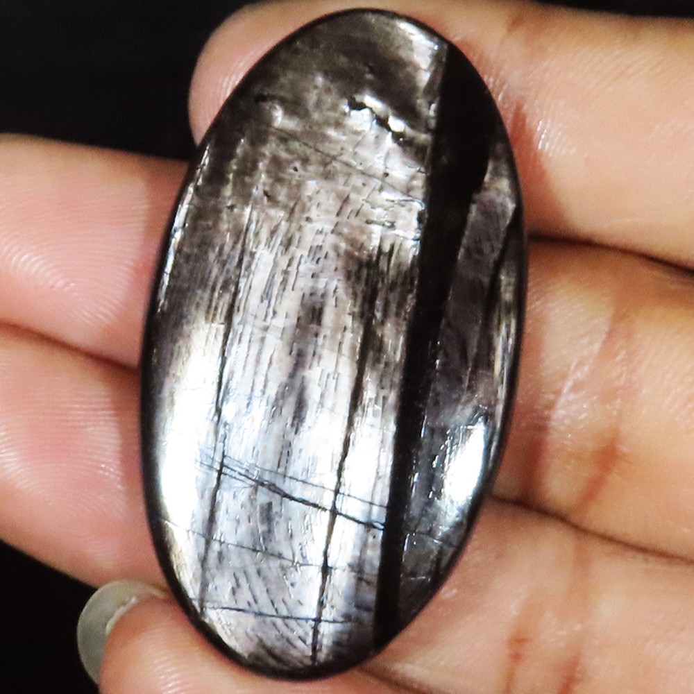 100% Natural Hypersthene Oval Cabochon Loose Gemstone 84.05 Ct 26x48x5 mm mg_175