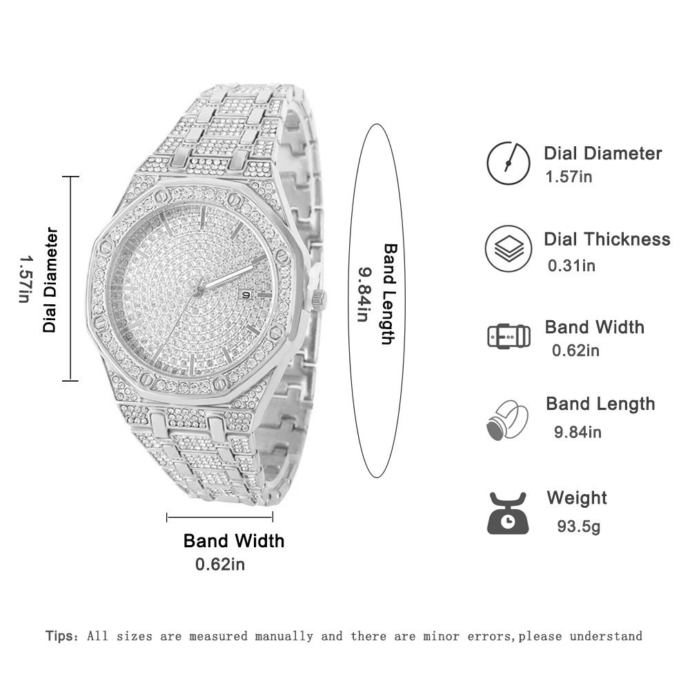 BRAND NEW 2025 Men ICED OUT MOISSANITE/DIAMOND SIMULATED Luxury Watch