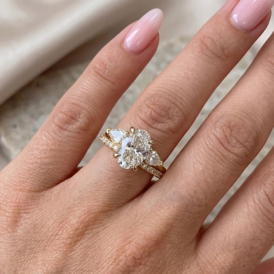 2.50 Ct Lab-Grown Diamond Wedding Bridal Set Band Ring 14k Yellow Gold