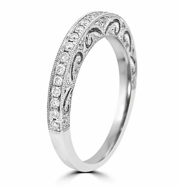 2Ct Round Cut Moissanite Women’s Wedding Ring 14k White Gold Plated