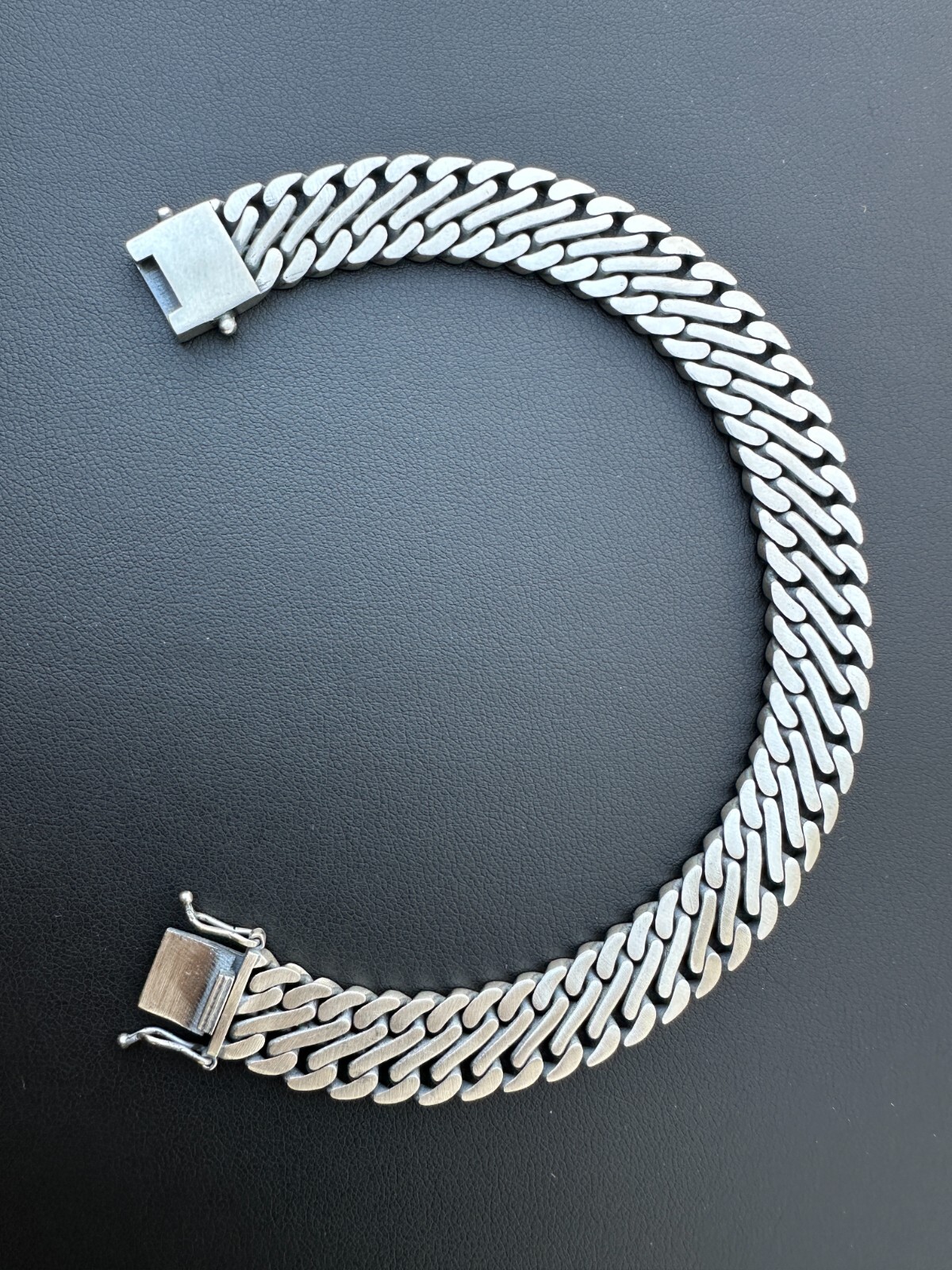 Custom Double Miami Cuban Figure Eight Link Bracelet 12mm Wide Real 925 Silver