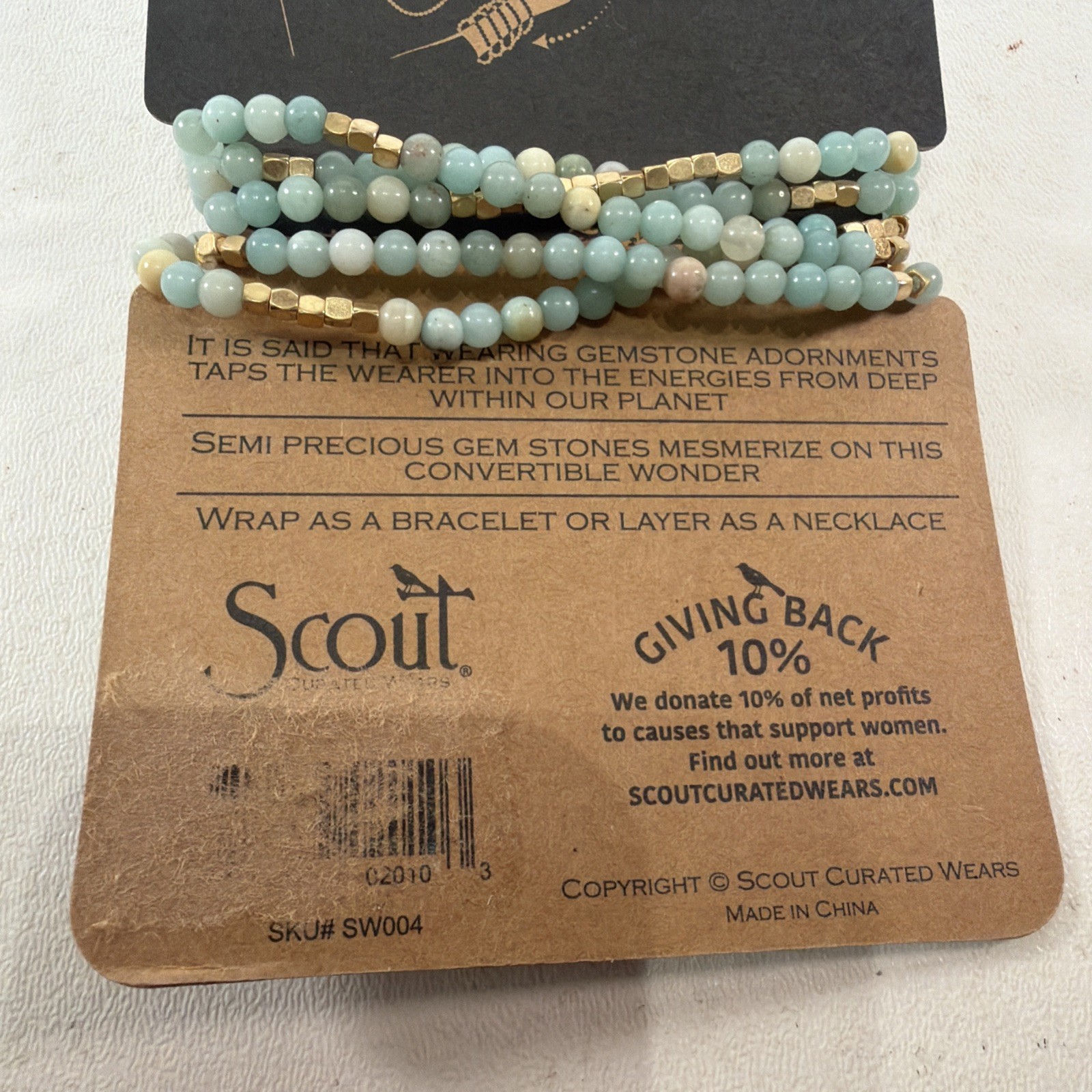 Scout Curated Wears – Amazonite Necklace/Bracelet – New – Stone Of Courage