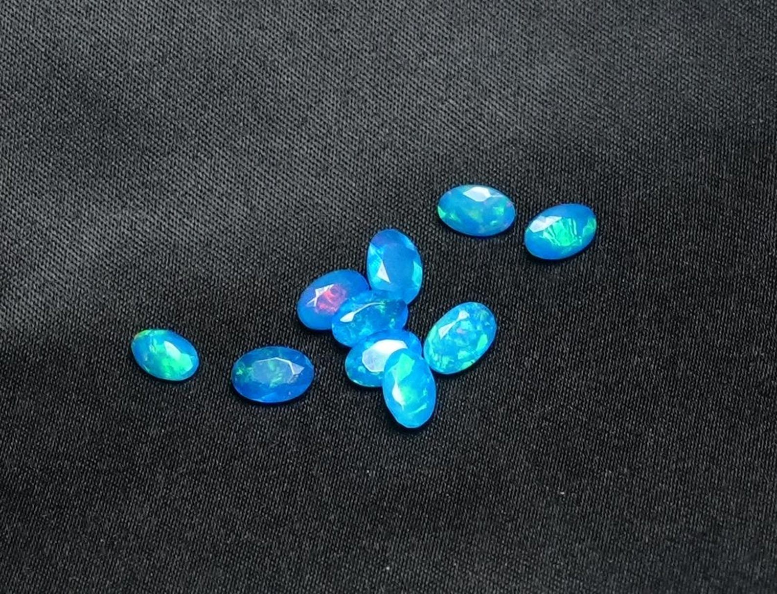 Natural Sky Blue Ethopian Opal Oval Faceted Cut 3x5mm To 8x10mm Loose Gemstone