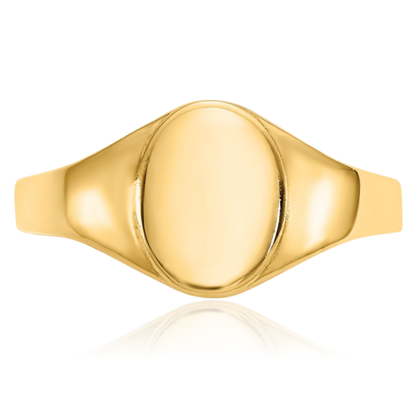 10K Solid Yellow Gold Oval Custom Engraved Signet Ring