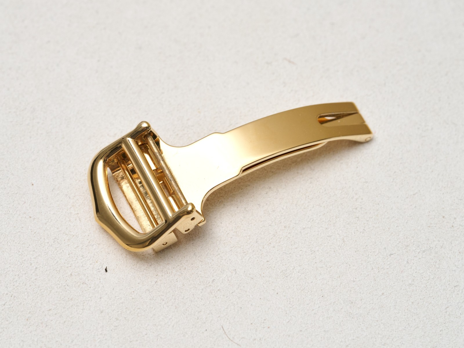 Cartier Deployment Buckle Clasp 16mm Fold Over Gold Plated Stainless Steel Must