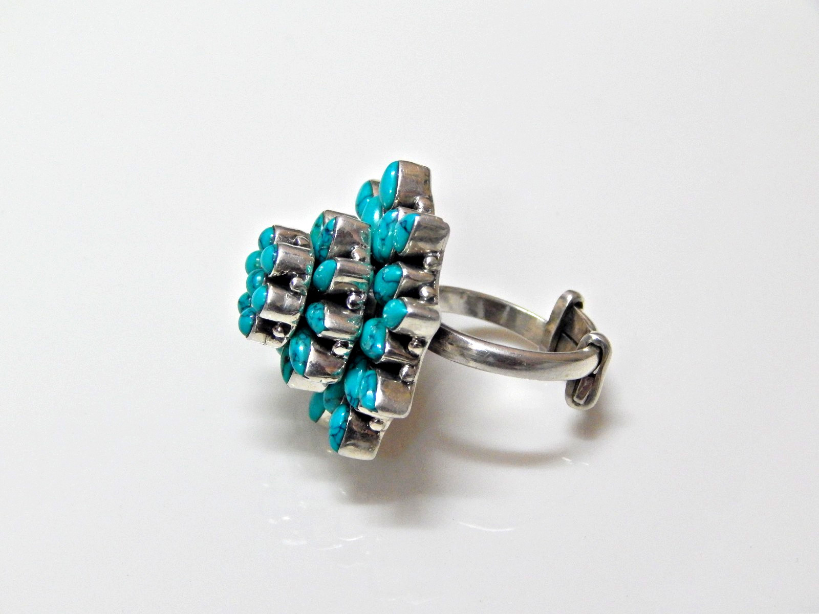 Natural Turquoise 925 Sterling Silver Ring tower Ring Wedding Jewelry handmade